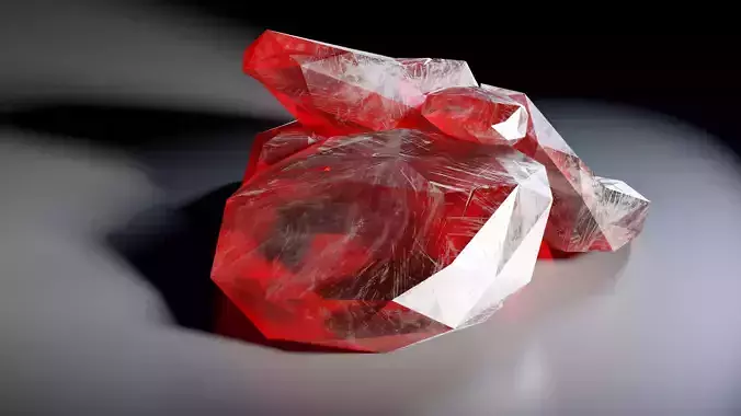 Red Ruby Low-poly 3D model