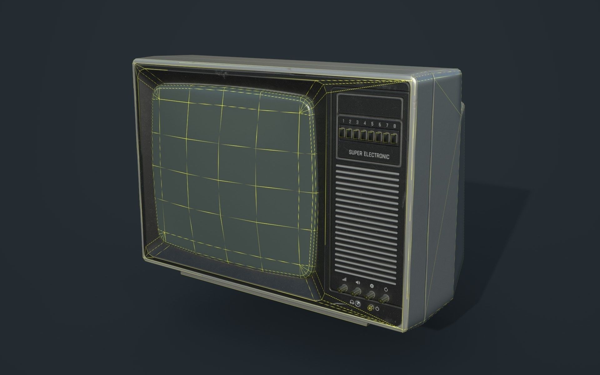Television Retro VR-AR low-poly 3D Model Low-poly 3D model_8