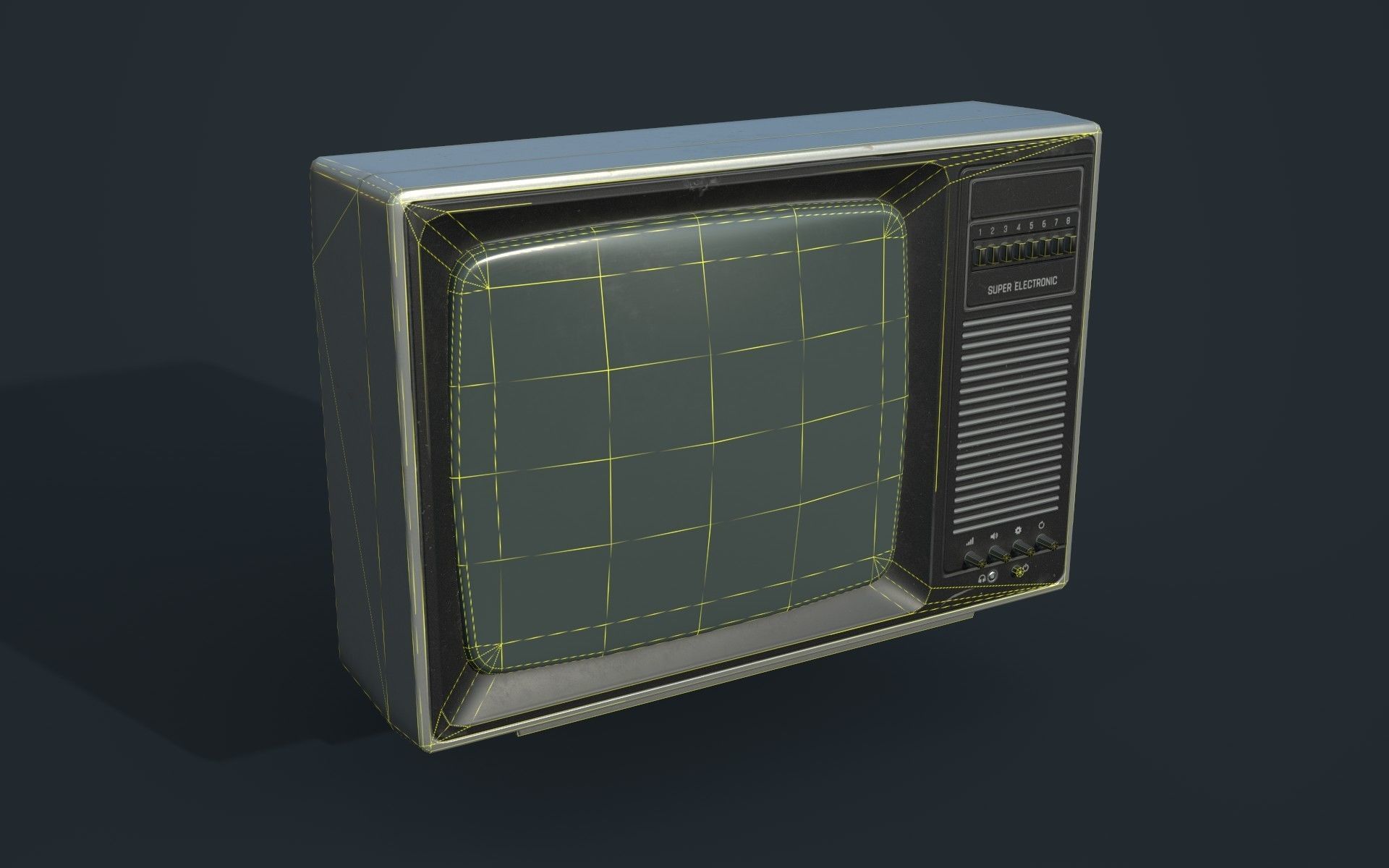 Television Retro VR-AR low-poly 3D Model Low-poly 3D model_9