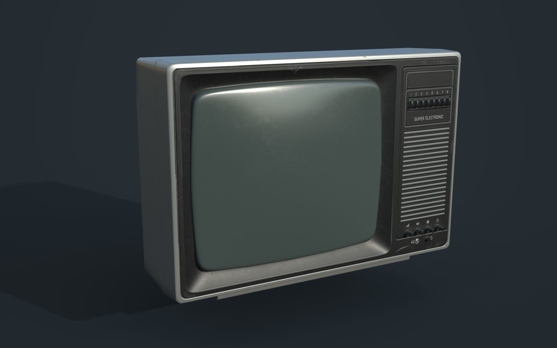 Television Retro VR-AR low-poly 3D Model Low-poly 3D model_1