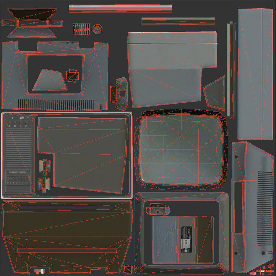 Television Retro VR-AR low-poly 3D Model Low-poly 3D model_10