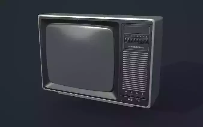 Television Retro VR-AR low-poly 3D Model Low-poly 3D model