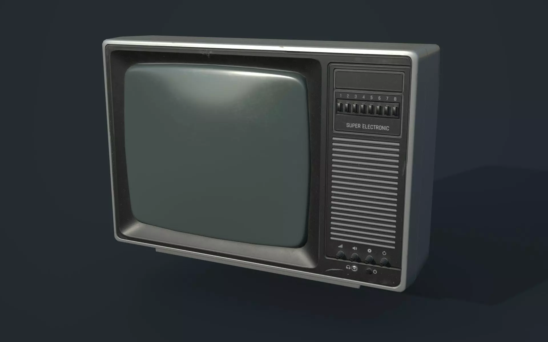 Television Retro VR-AR low-poly 3D Model Low-poly 3D model_0
