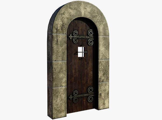 Medieval Door Low-poly 3D model