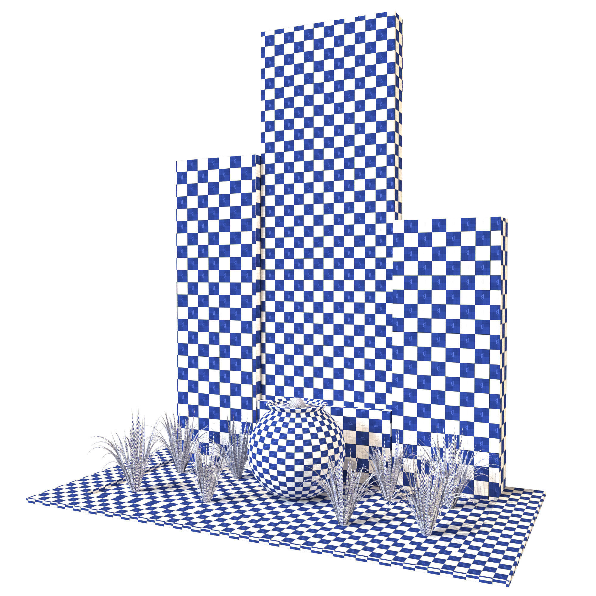 Entrance Wall With Fountain 3D model_5