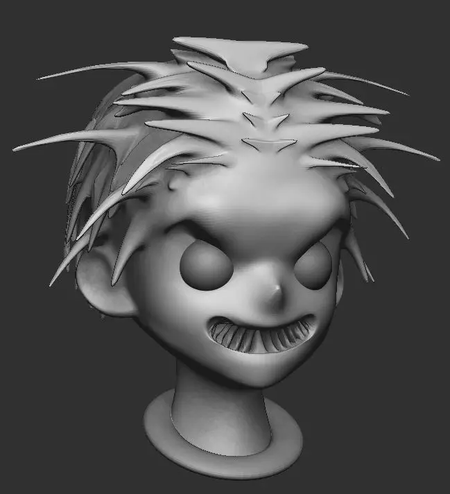 Angry Anime Head 3D Model 3D model_0