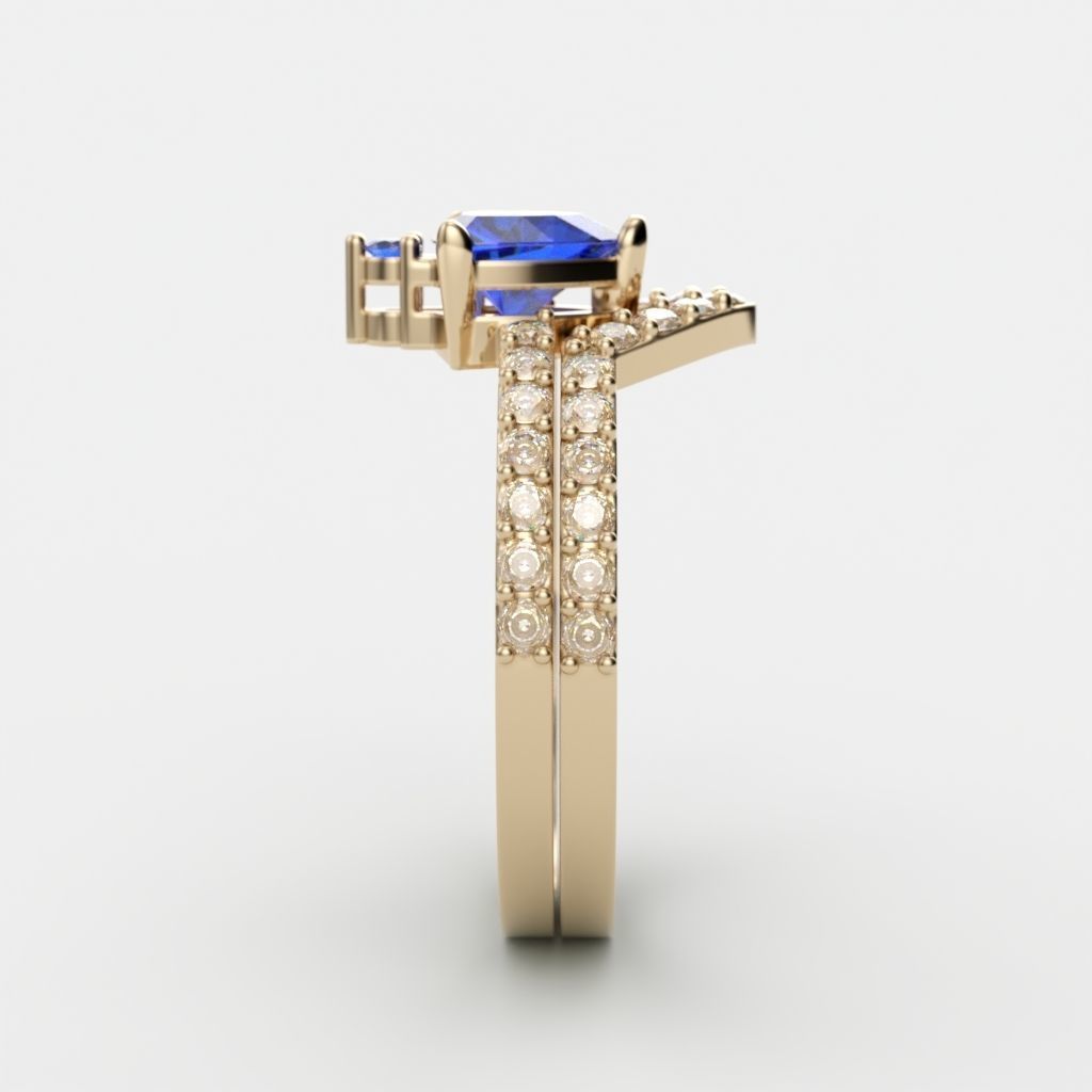 Solitaire Ring 2 in 1 3dm stl 3D print model_8