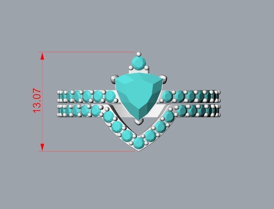 Solitaire Ring 2 in 1 3dm stl 3D print model_10