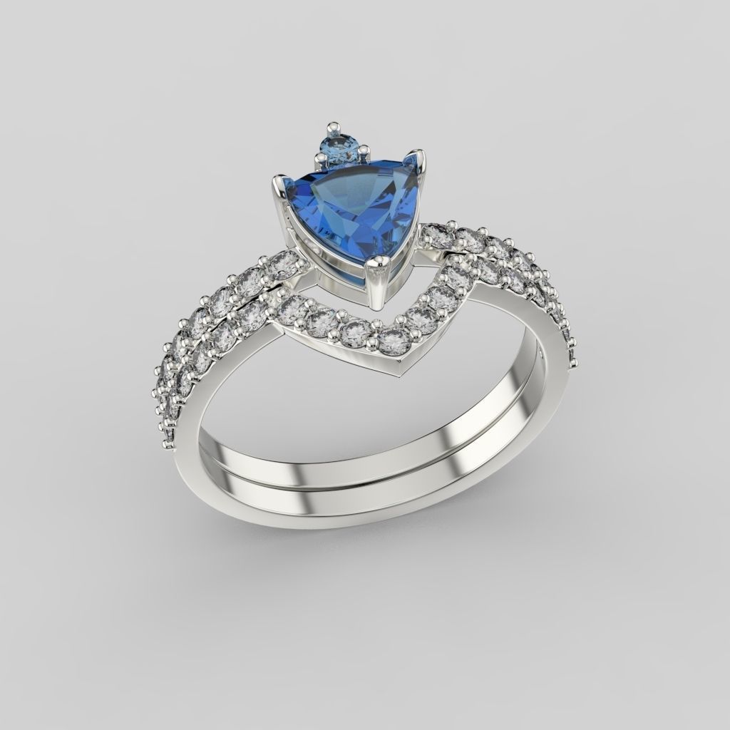 Solitaire Ring 2 in 1 3dm stl 3D print model_17