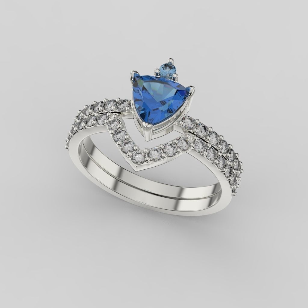 Solitaire Ring 2 in 1 3dm stl 3D print model_18