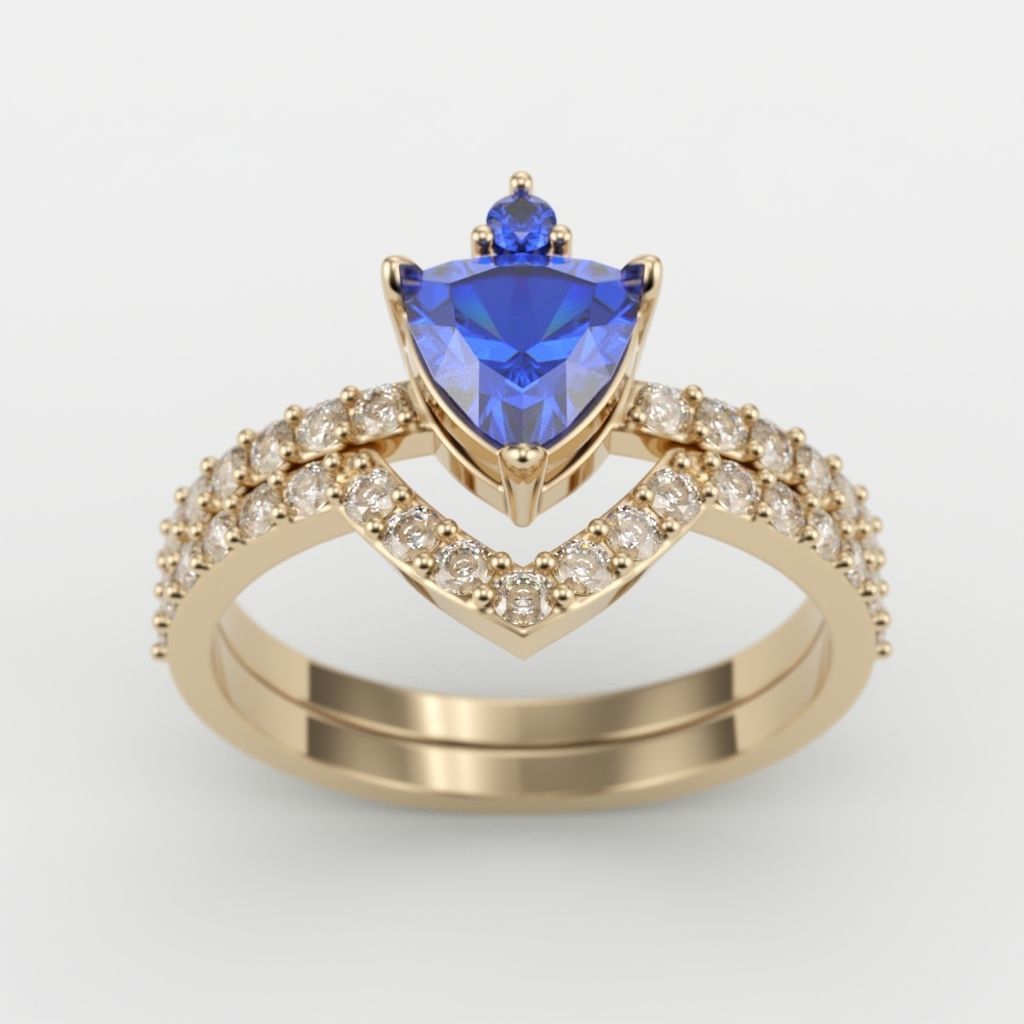 Solitaire Ring 2 in 1 3dm stl 3D print model_6