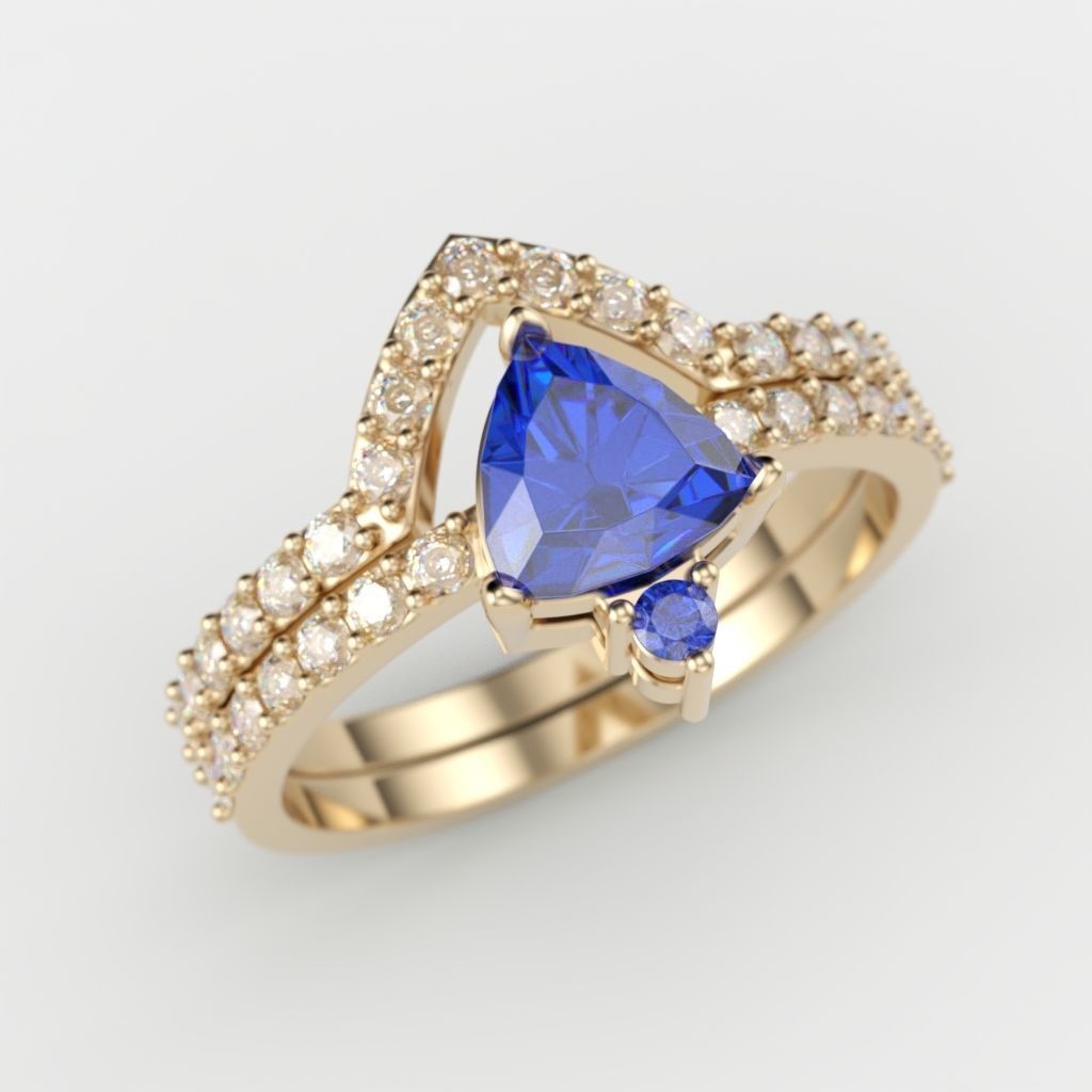 Solitaire Ring 2 in 1 3dm stl 3D print model_4