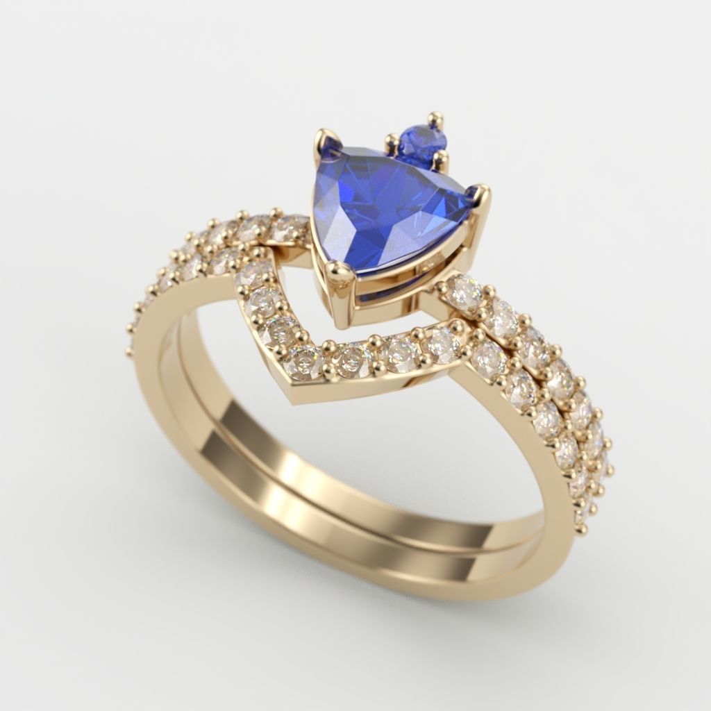 Solitaire Ring 2 in 1 3dm stl 3D print model_2