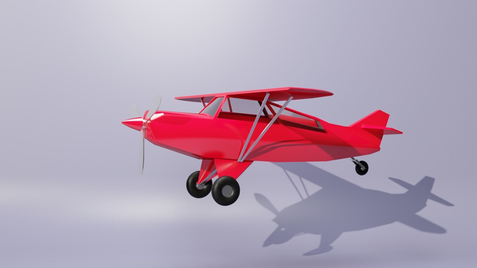 Low poly small Airplane Toy 3D model_1