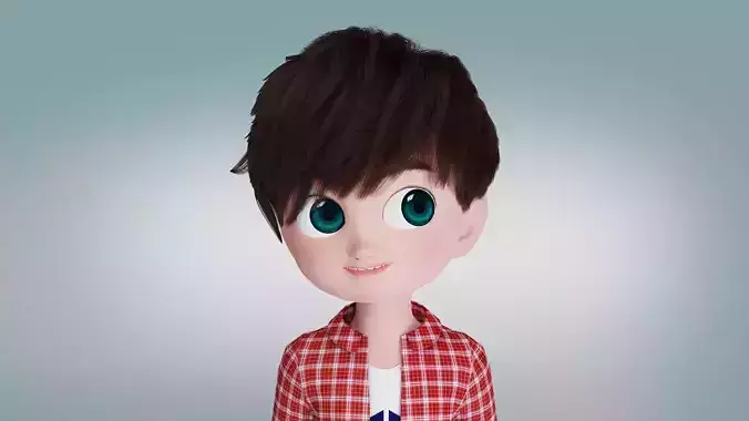 Cartoon Fur Boy Shirt NO Rig