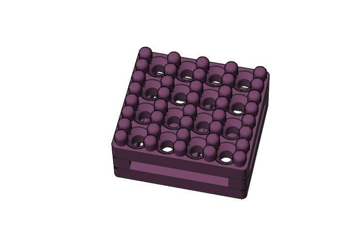 earrings plastic block with holes in it 3D print model_3