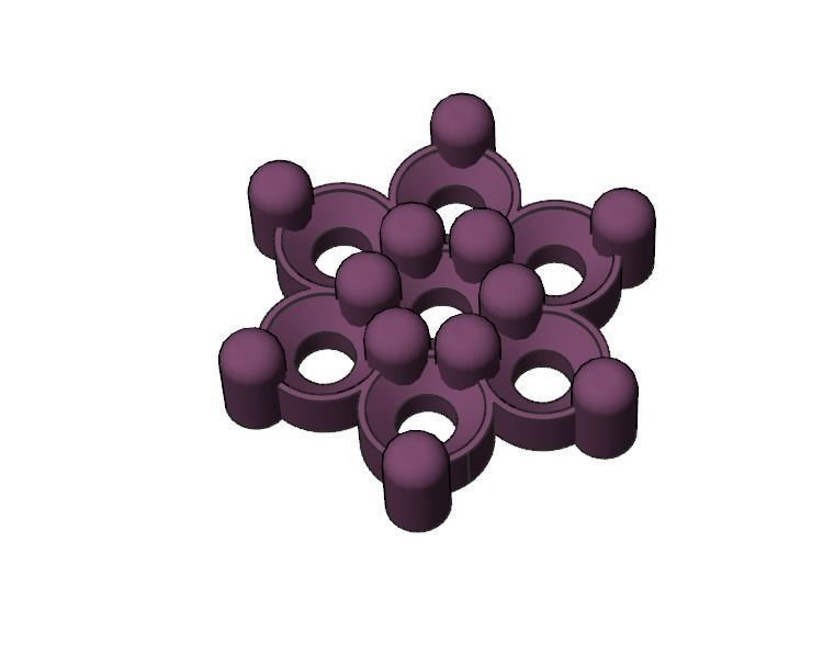 earrings diamond flower stud earring gold 3D print model_3