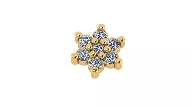 earrings diamond flower stud earring gold