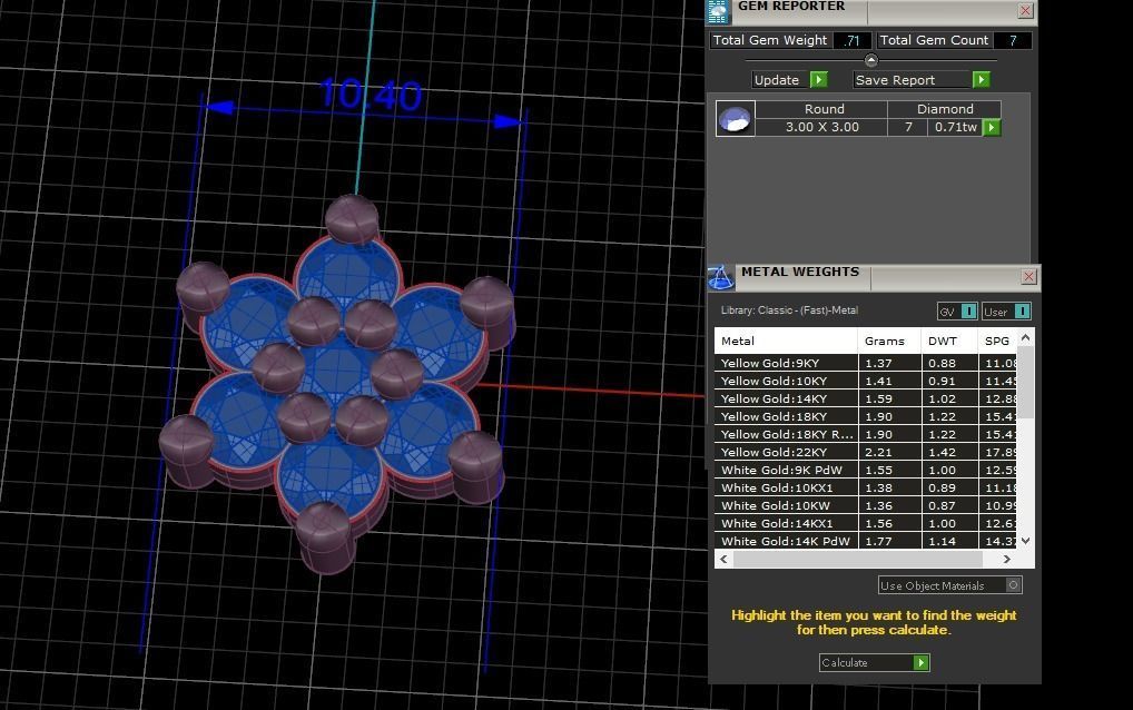 earrings diamond flower stud earring gold 3D print model_4