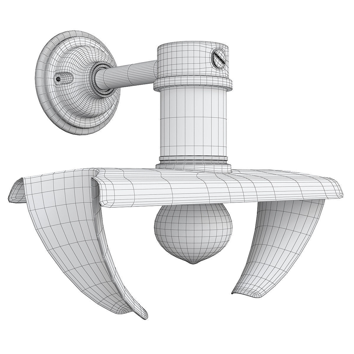 VINTAGE INDUSTRIAL PORCELAIN ENAMEL SCONCE Low-poly 3D model_1