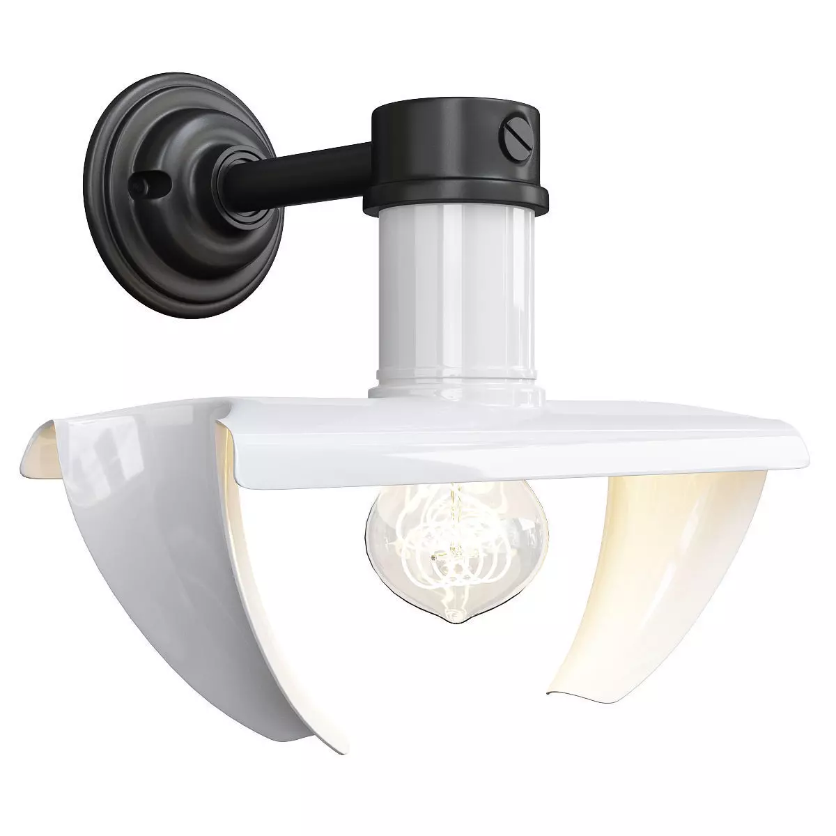 VINTAGE INDUSTRIAL PORCELAIN ENAMEL SCONCE Low-poly 3D model_0