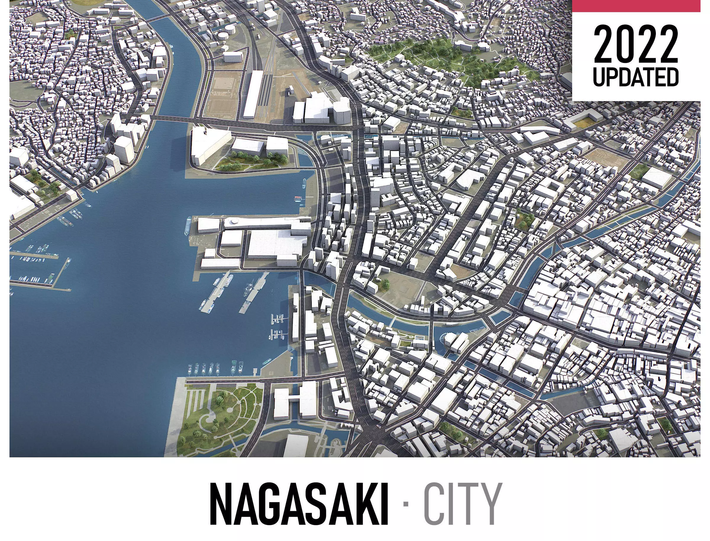 Nagasaki Low-poly 3D model