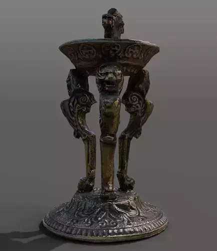 old lion candlestick 