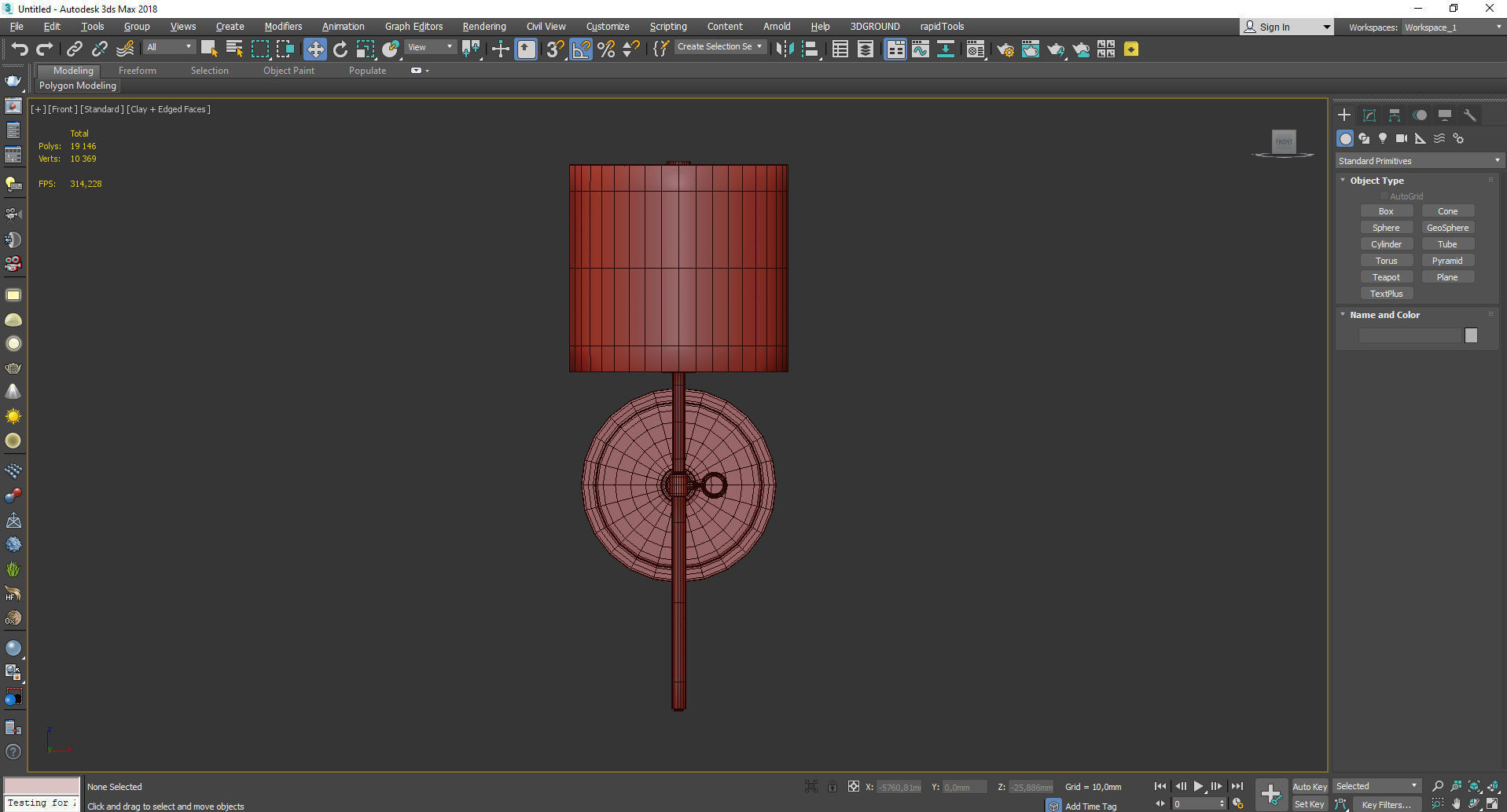 KEYSTICK WALL SCONCE Low-poly 3D model