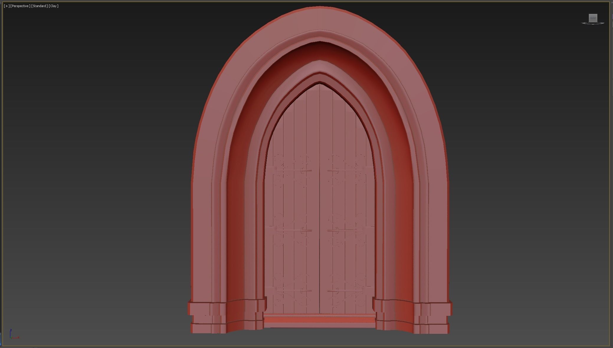 Medieval Door Low-poly 3D model_7