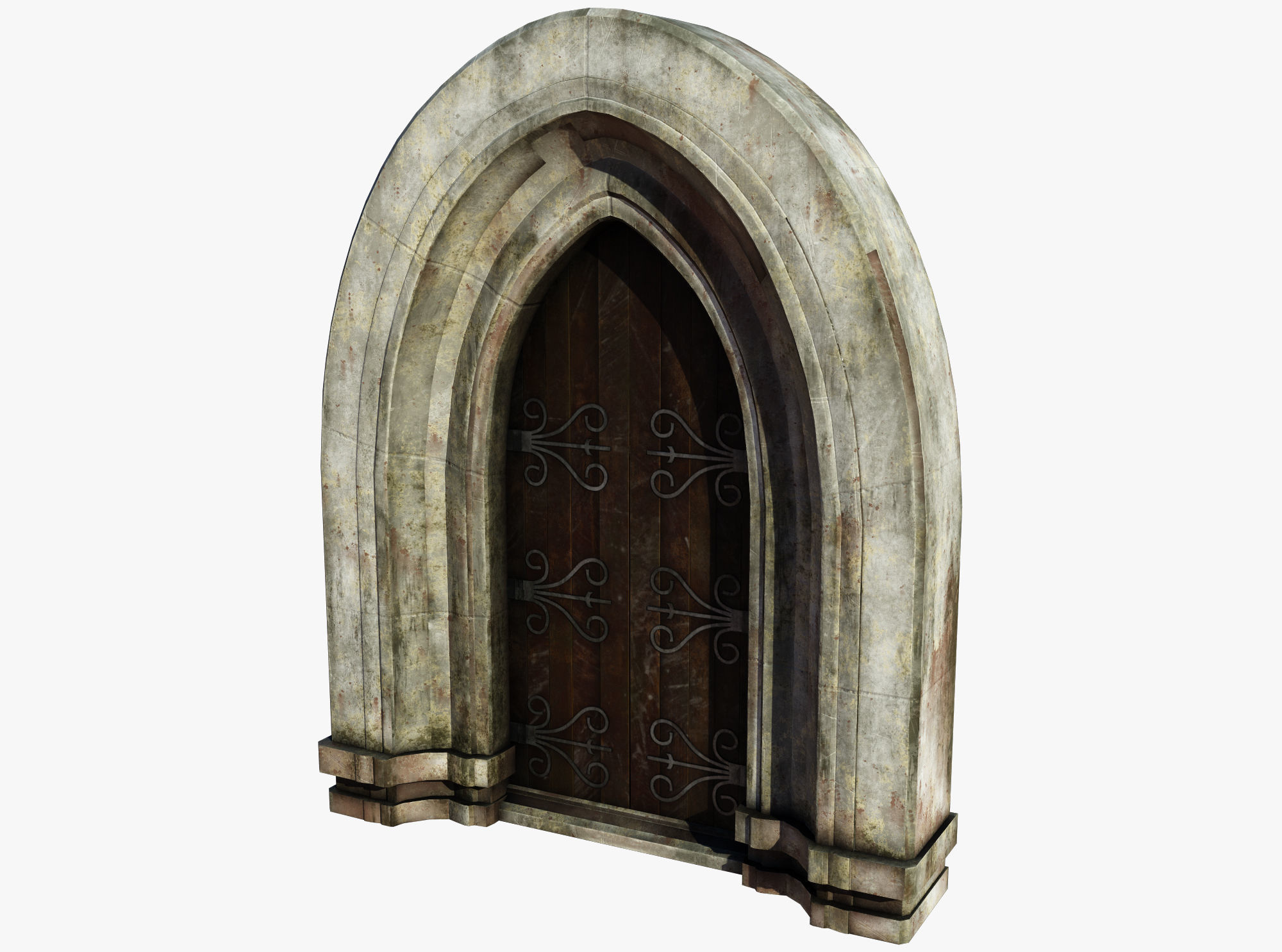 Medieval Door Low-poly 3D model_2