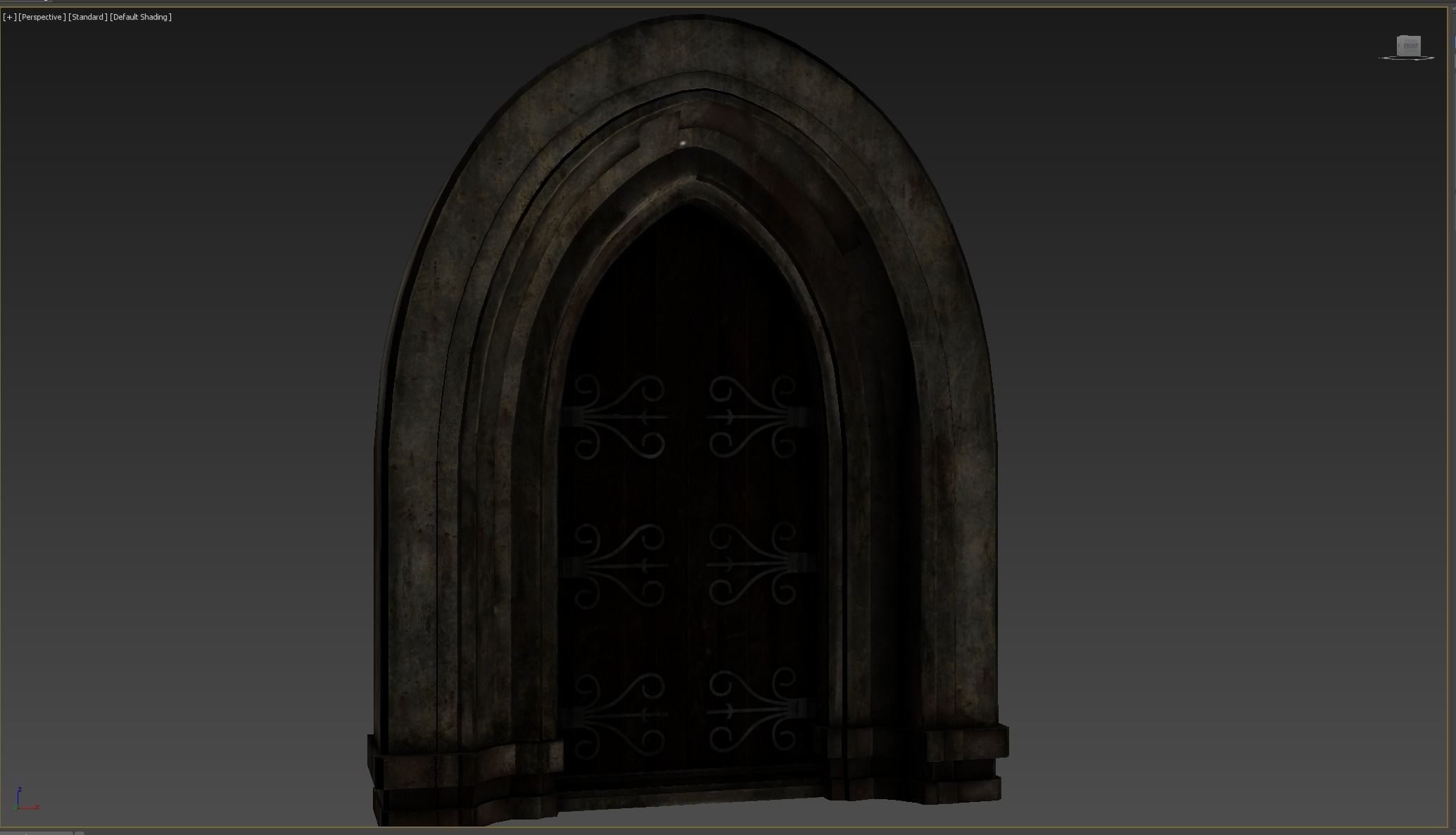 Medieval Door Low-poly 3D model_5