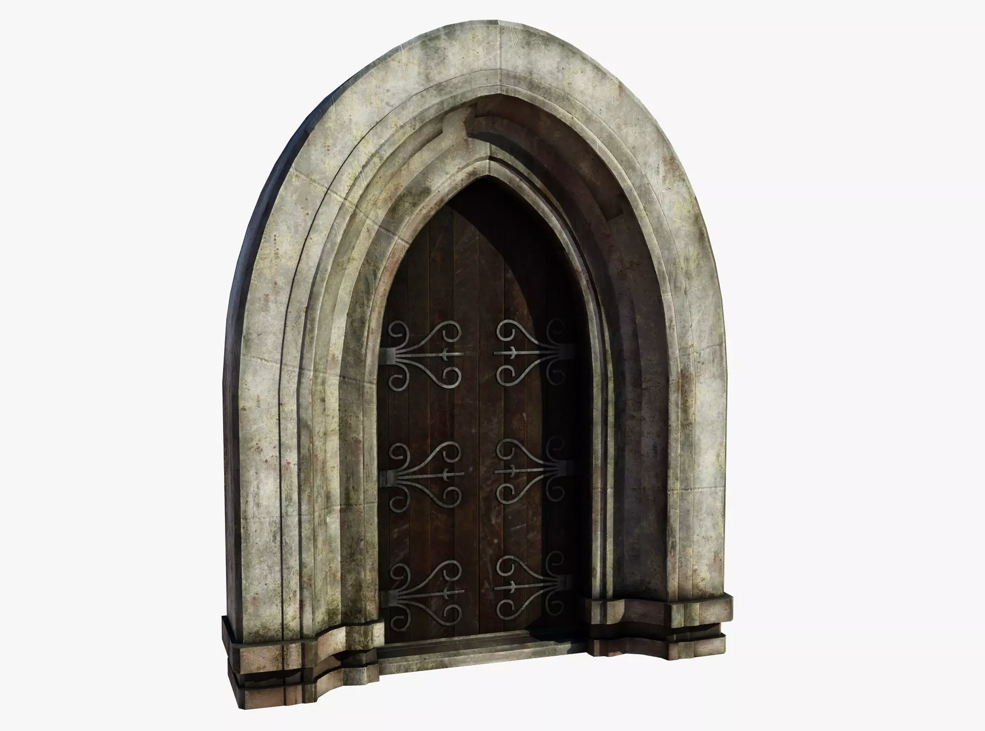 Medieval Door Low-poly 3D model_0