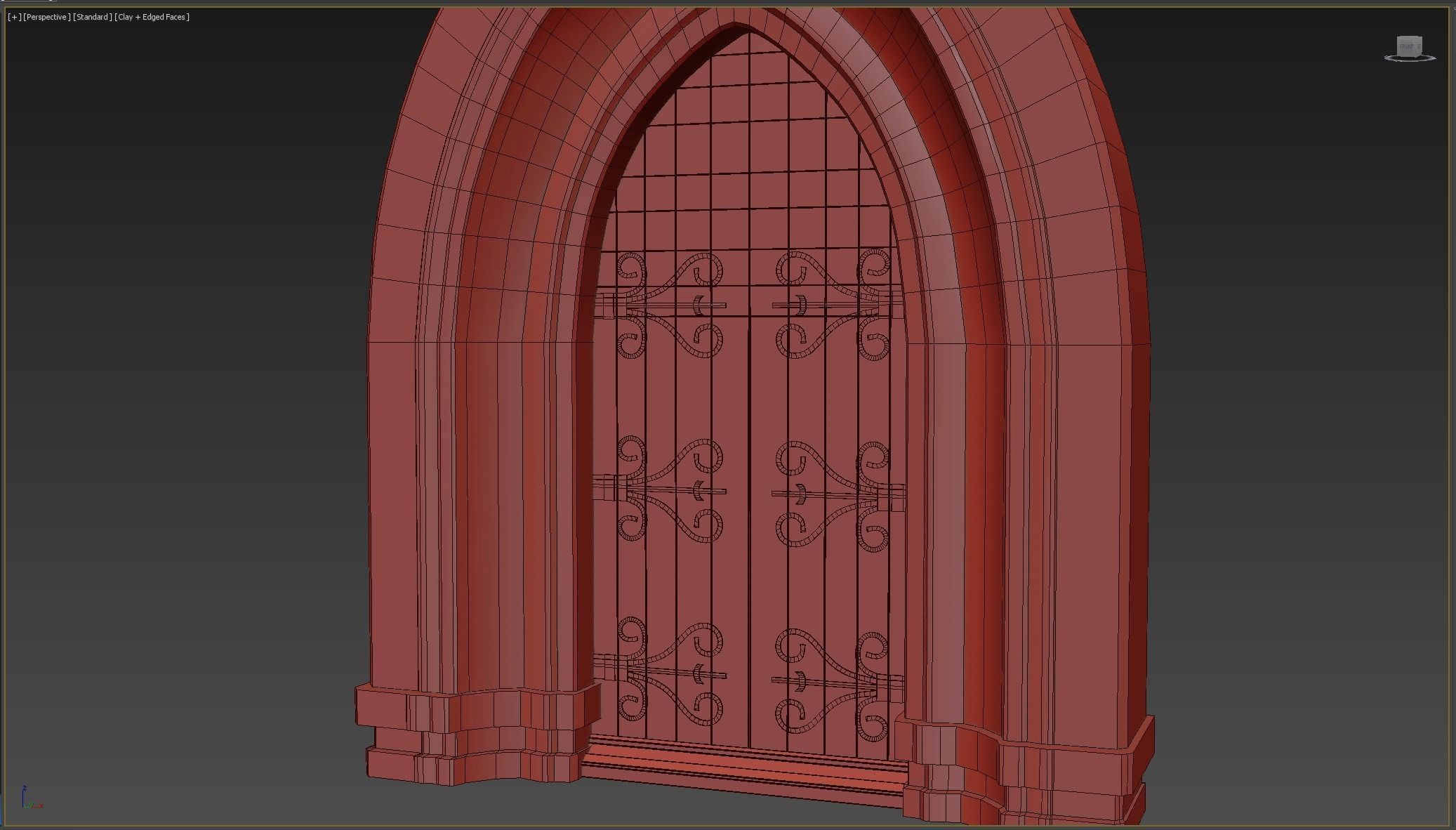 Medieval Door Low-poly 3D model_6