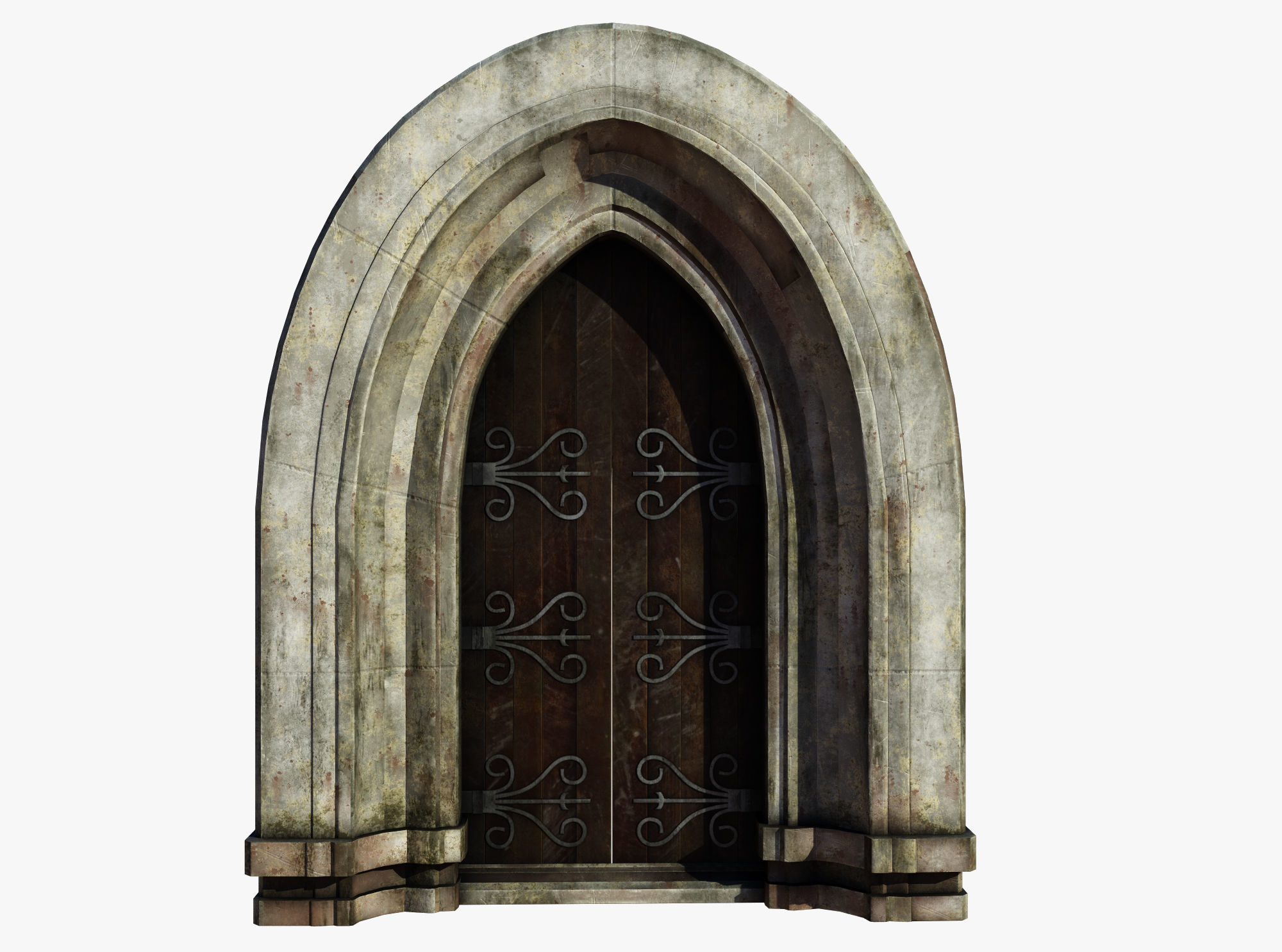 Medieval Door Low-poly 3D model_1