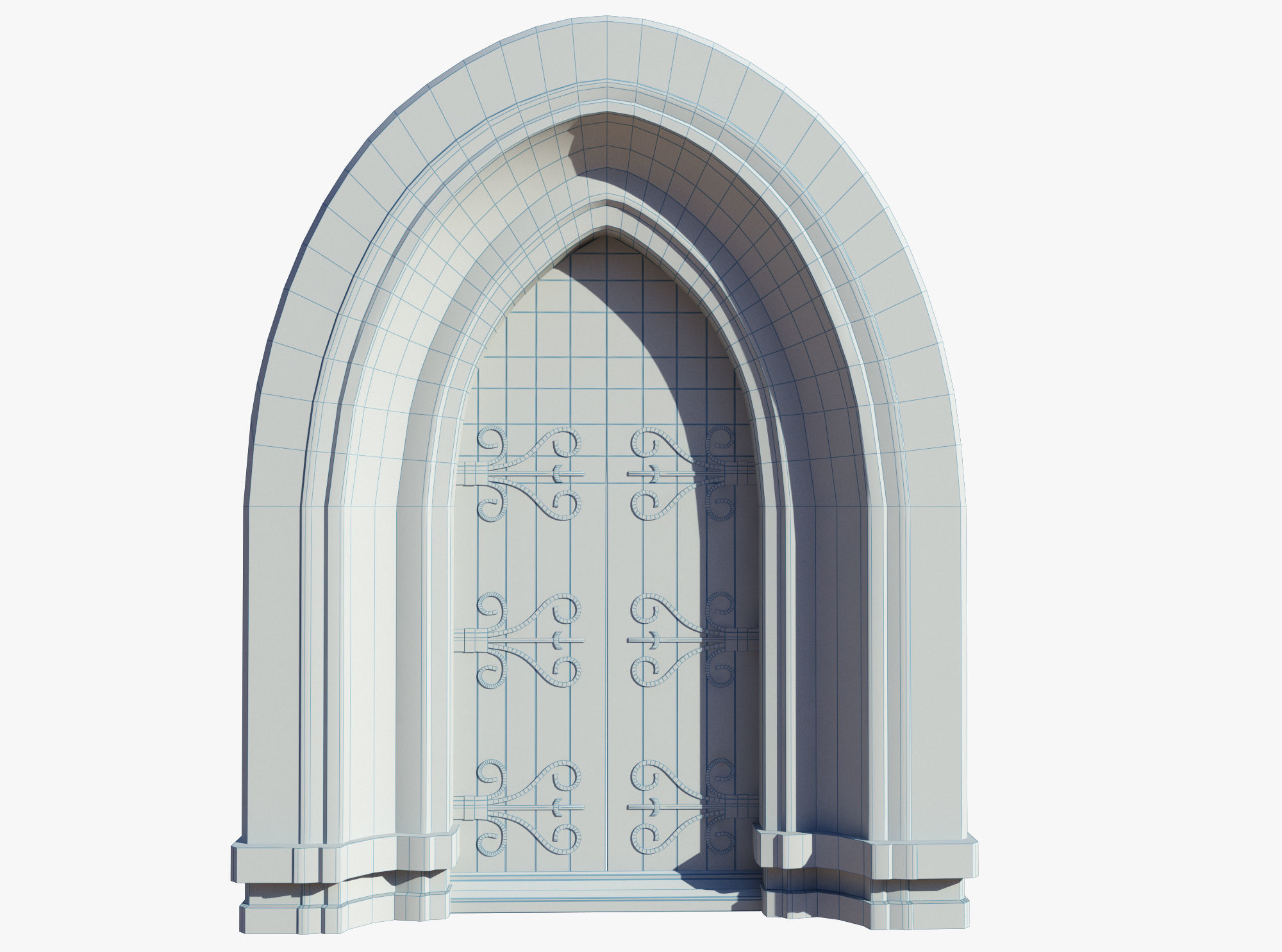 Medieval Door Low-poly 3D model_3