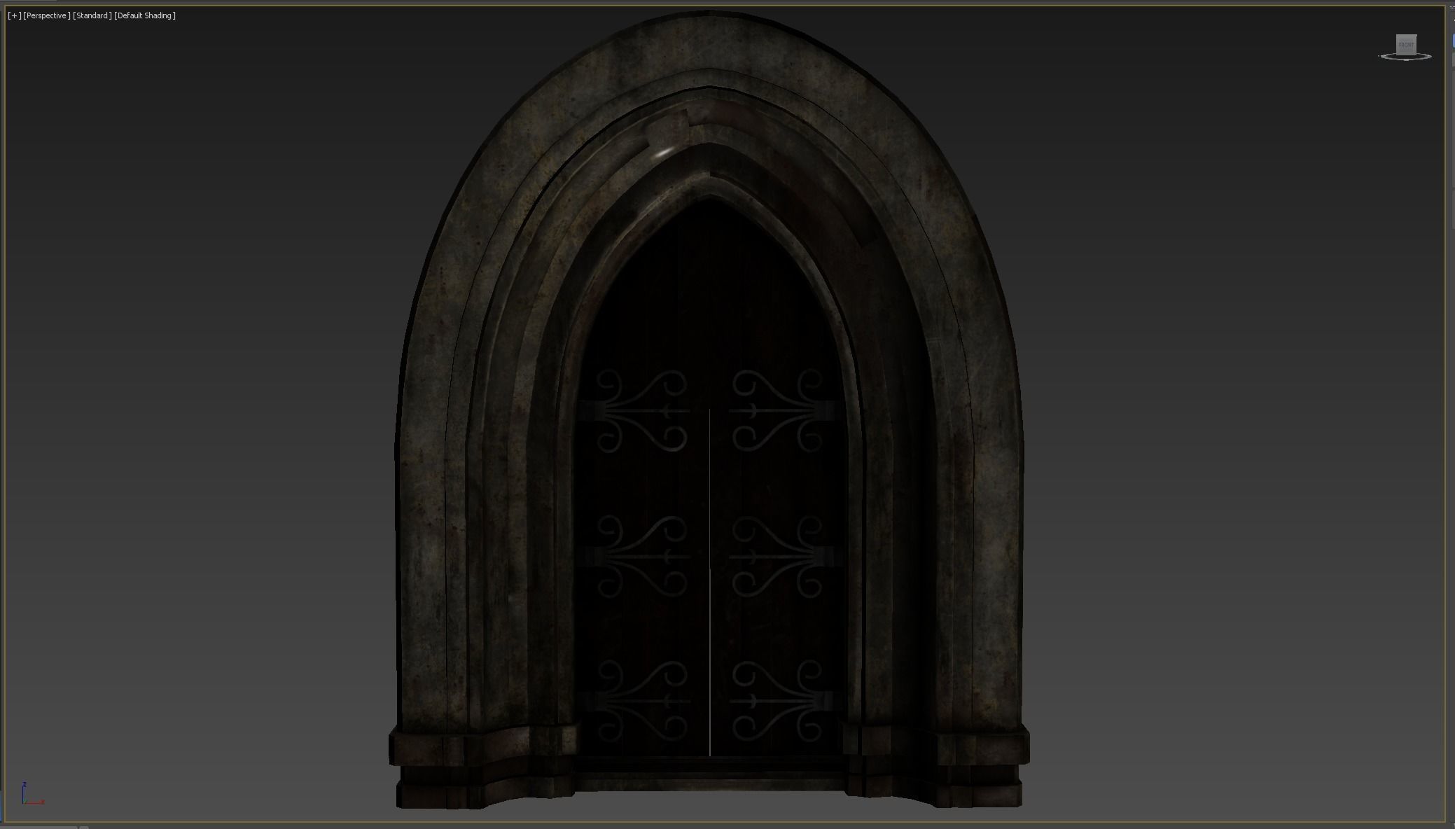 Medieval Door Low-poly 3D model_4