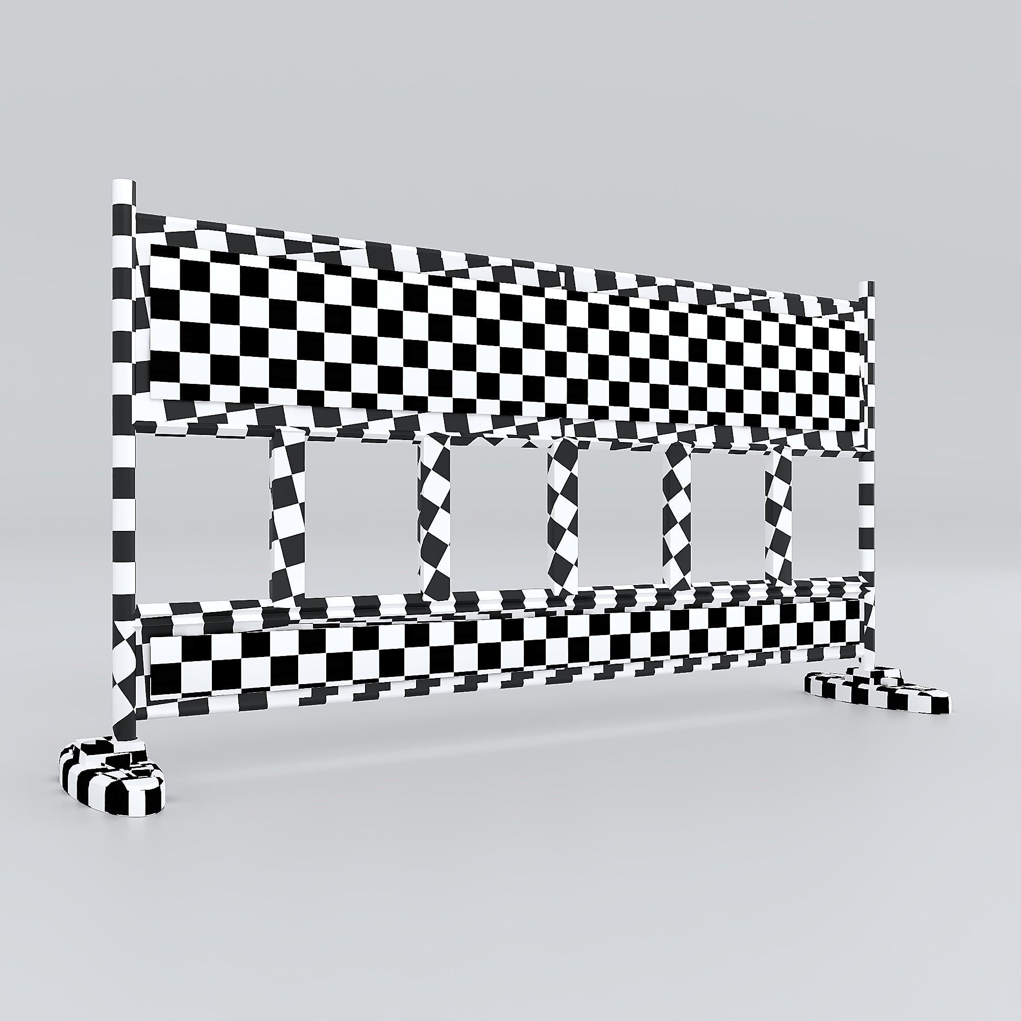 Steel Barricade low poly 3d model  Low-poly 3D model_4