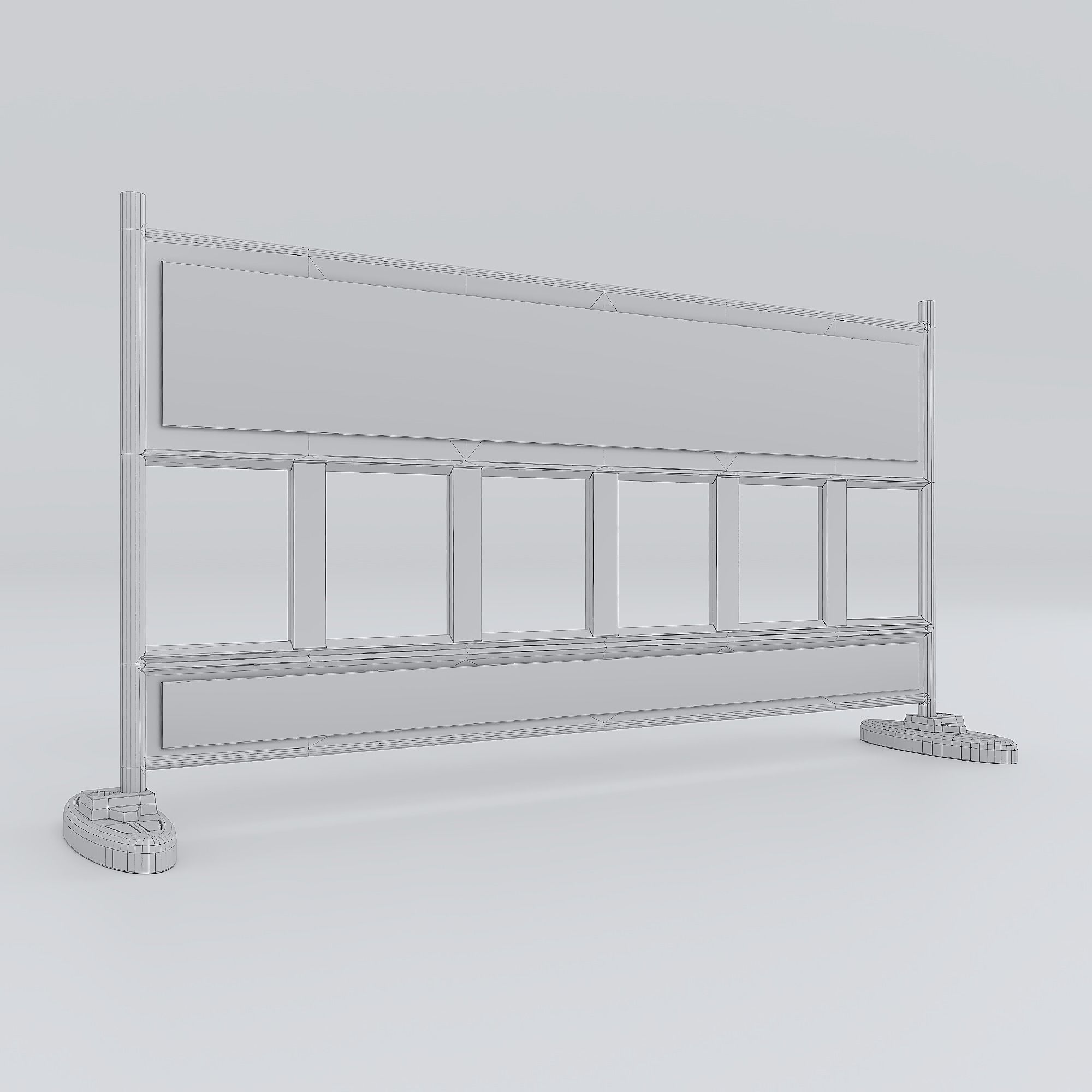 Steel Barricade low poly 3d model  Low-poly 3D model_3