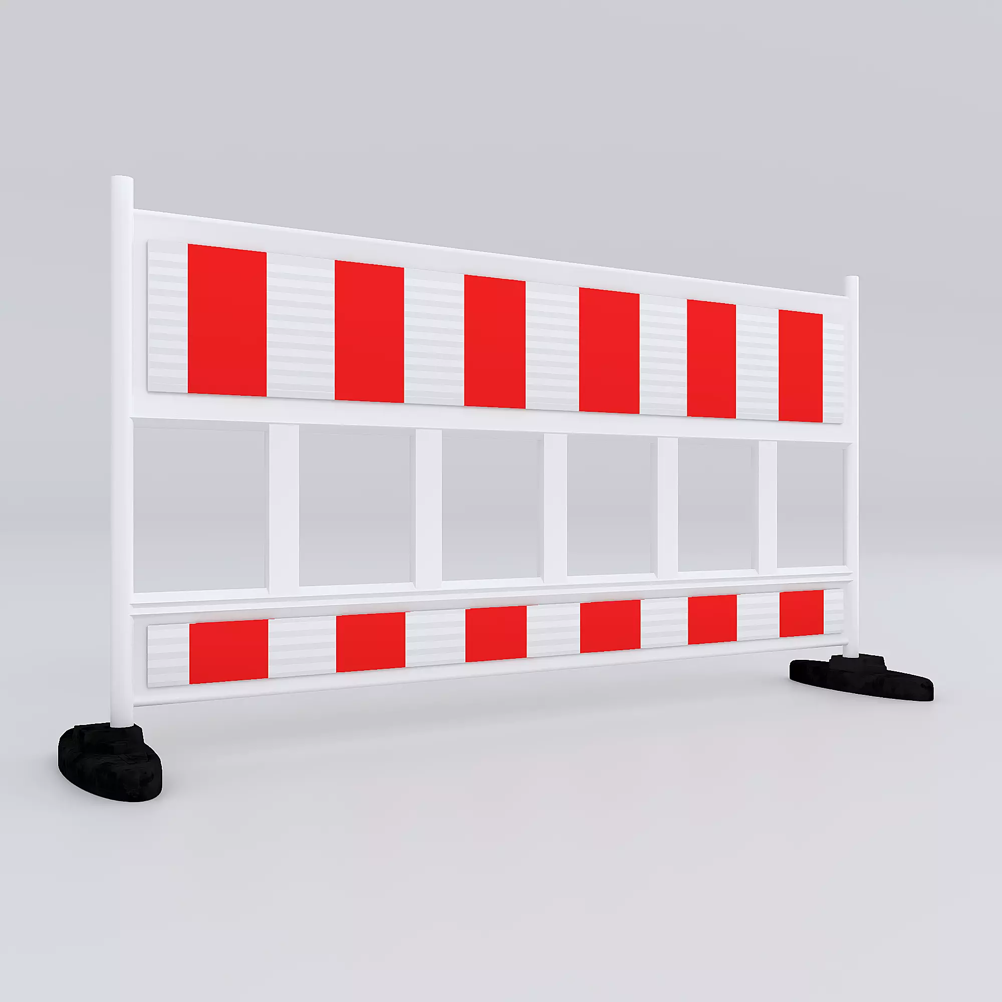 Steel Barricade low poly 3d model  Low-poly 3D model_0