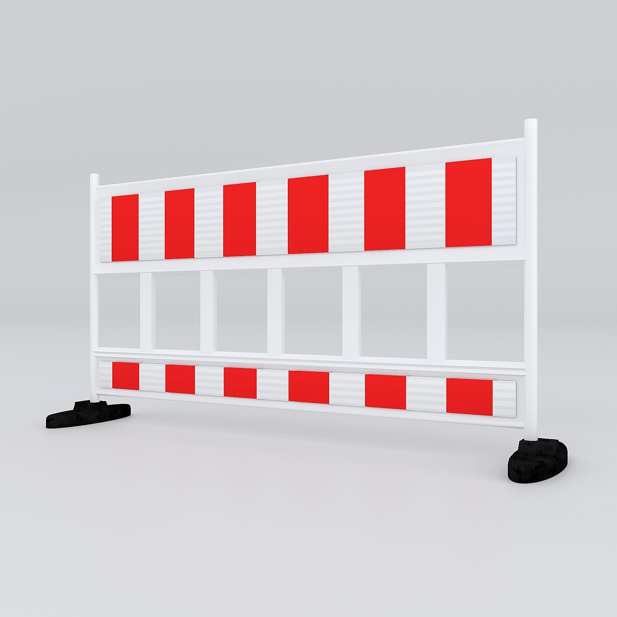 Steel Barricade low poly 3d model  Low-poly 3D model_2