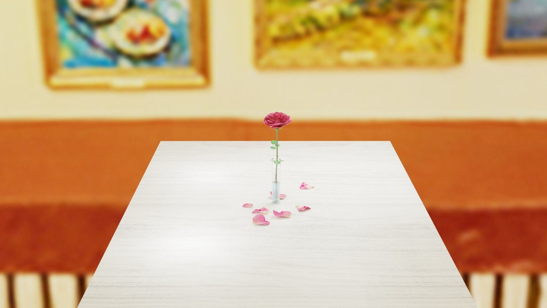 Pink Rose in a Crystal Vase 3D Model  Low-poly 3D model_6