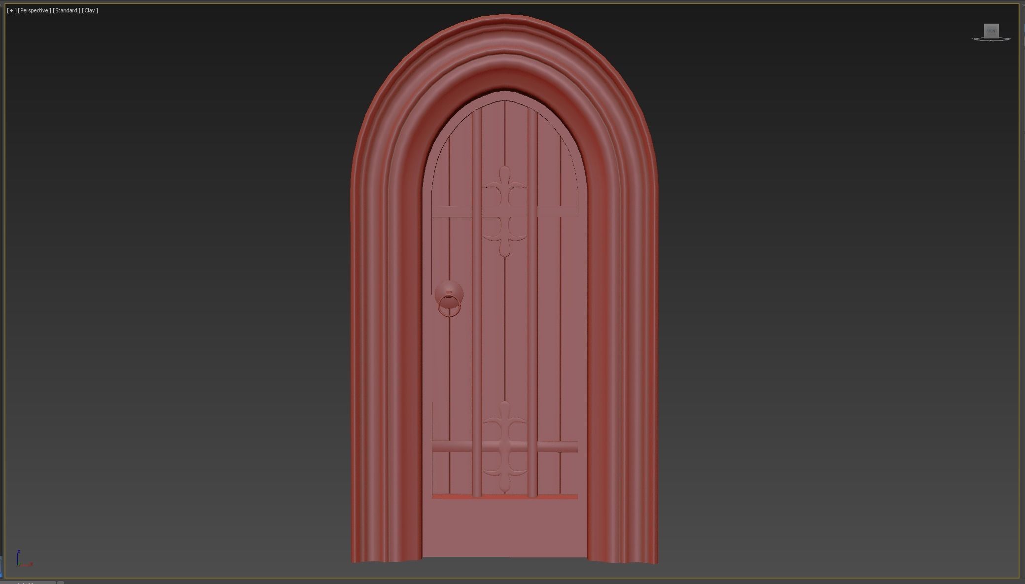Medieval Door Low-poly 3D model_4