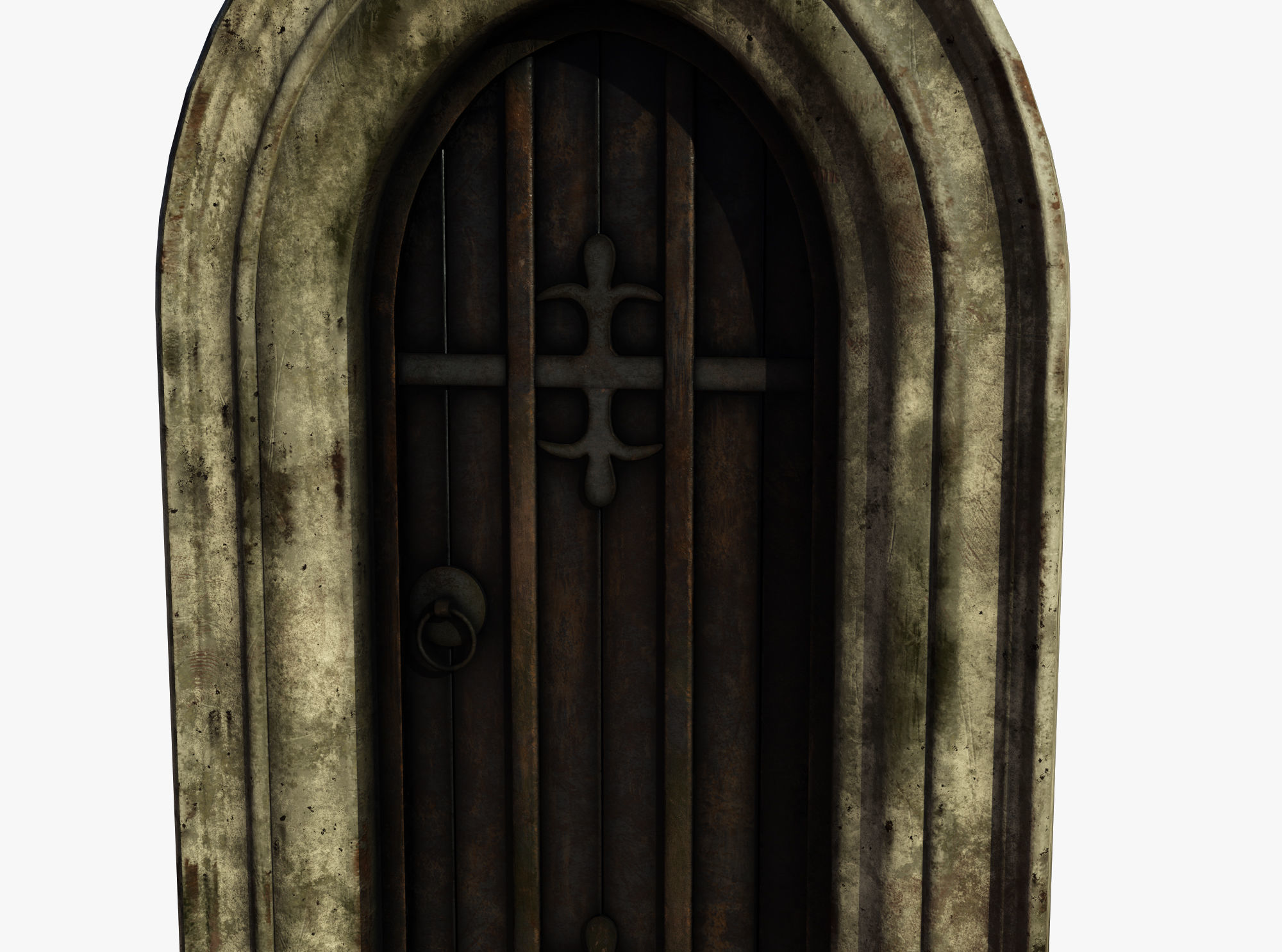 Medieval Door Low-poly 3D model_2