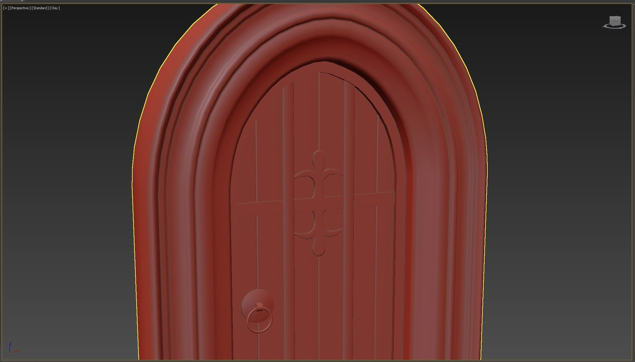 Medieval Door Low-poly 3D model_6