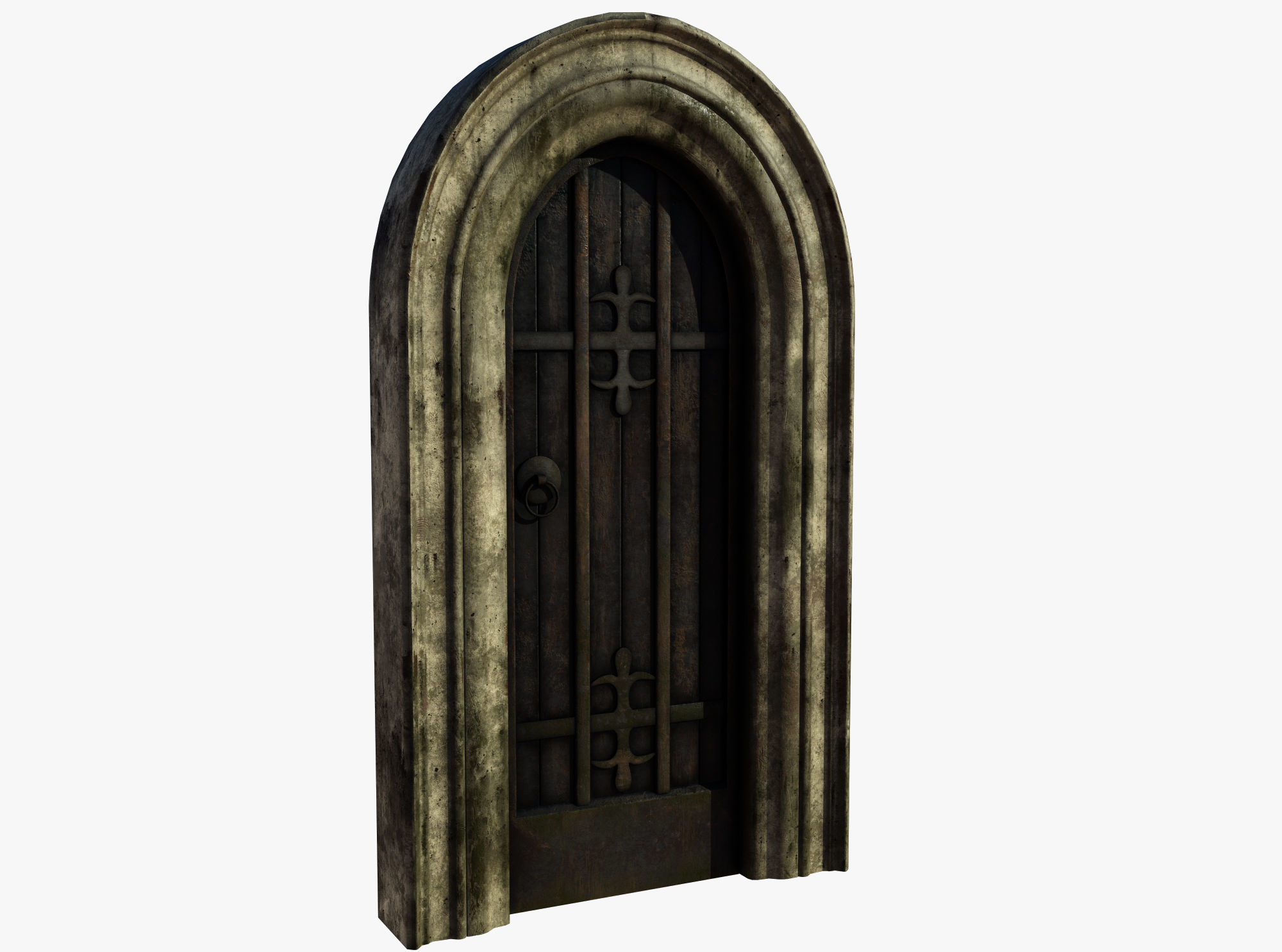 Medieval Door Low-poly 3D model_1