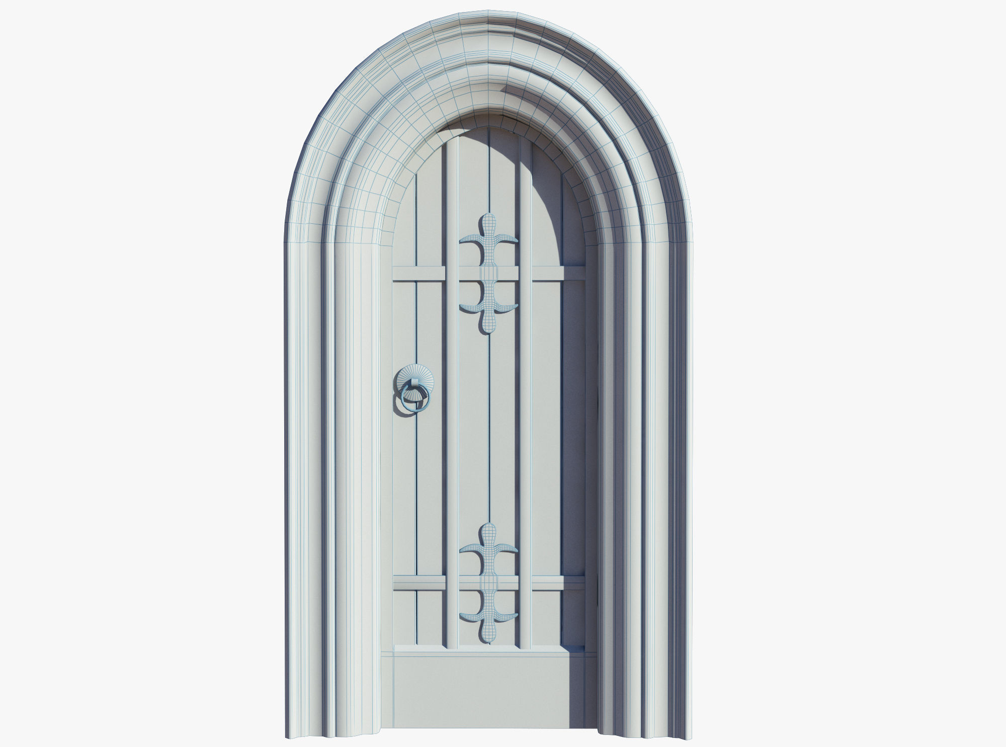 Medieval Door Low-poly 3D model_3