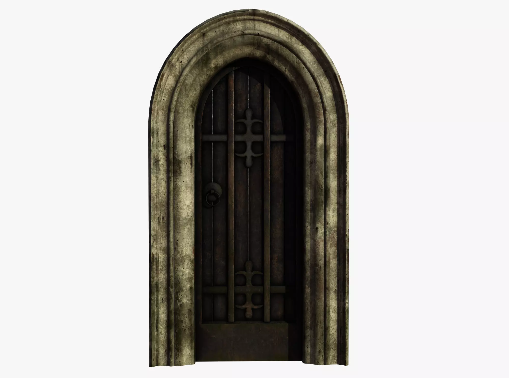 Medieval Door Low-poly 3D model_0