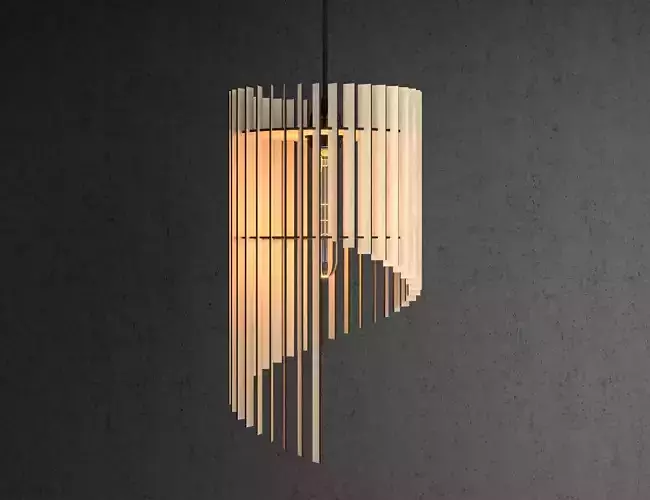 Wood Pendant Lamp 2 3D model