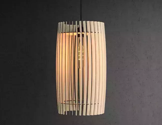 Wood Pendant Lamp 3 3D model