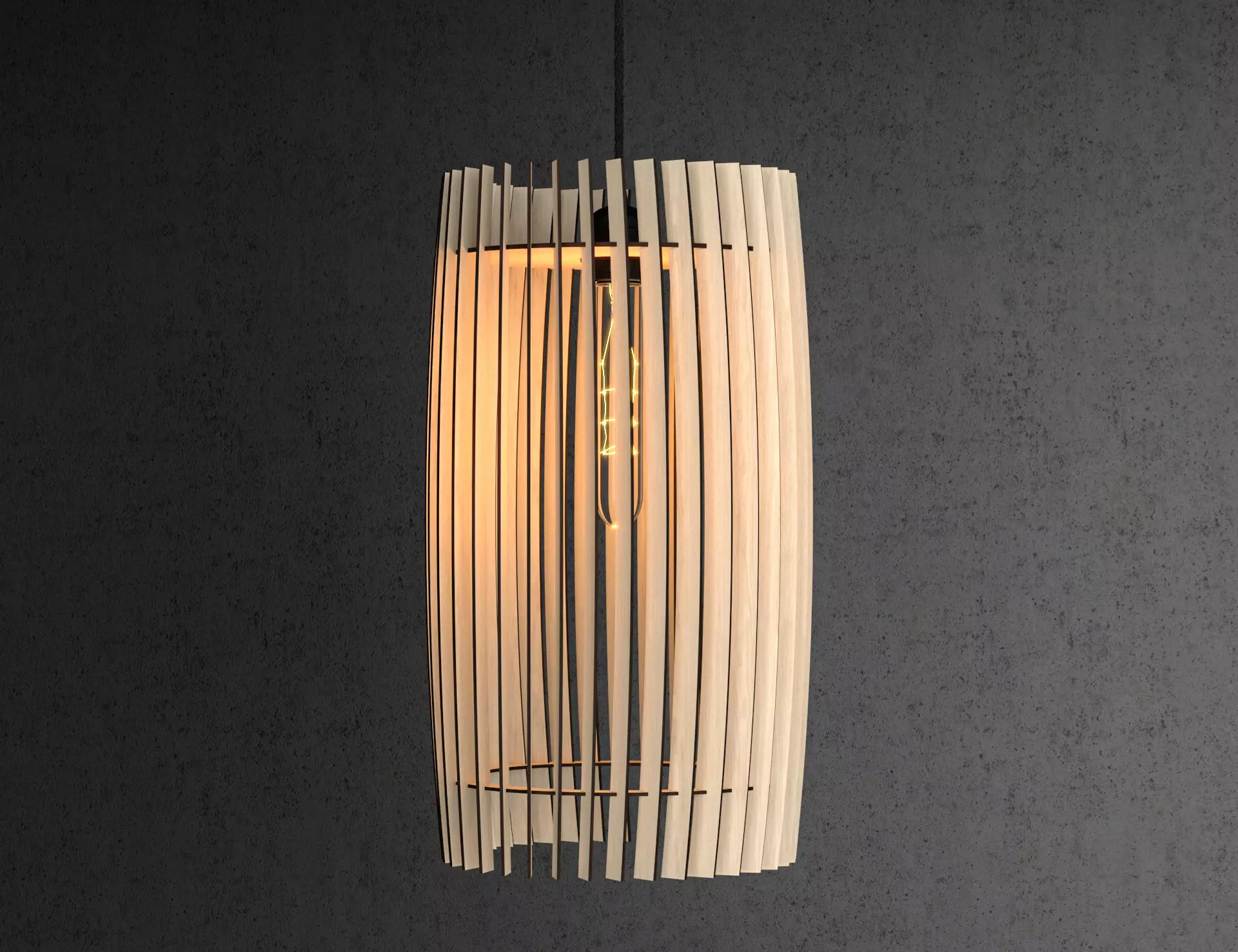 Wood Pendant Lamp 3 3D model_0